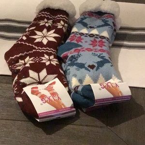 Sherpa lined gripper socks